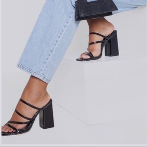 Black strap mules
